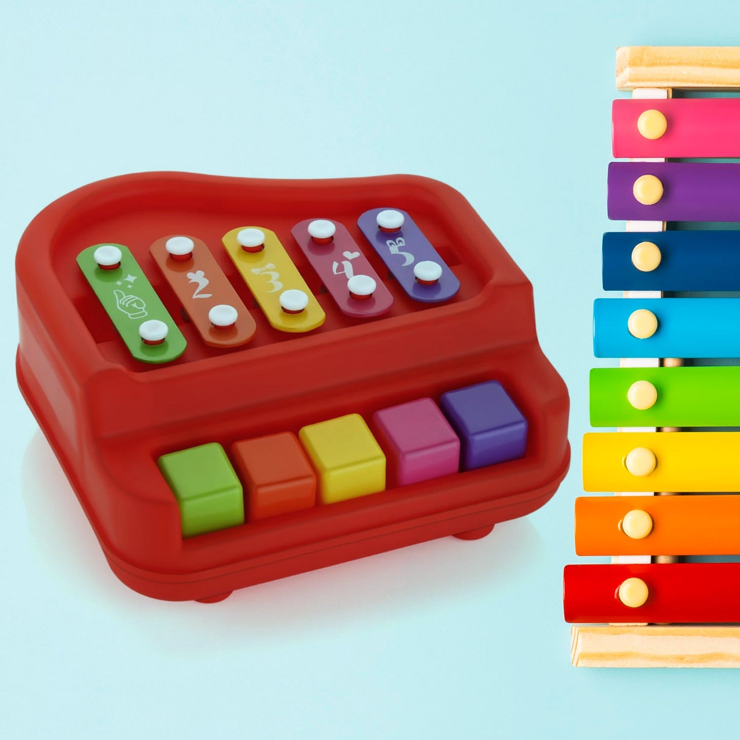 17799 2 in 1 Baby Piano Xylophone Toy for Toddlers, 5 Multicolored Key Keyboard Xylophone Piano, Preschool Educational Musical Learning Instruments Toy for Baby Kids Girls Boys 3+ Years (1 Pc) 17799 2 in 1 Baby Piano Xylophone Toy for Toddlers, 5 Multicolored Key Keyboard Xylophone Piano, Preschool Educational Musical Learning Instruments Toy for Baby Kids Girls Boys 3+ Years (1 Pc)